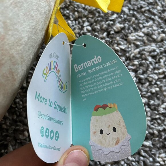 NWT Bernardo Squishmallow 16 inch Taco Plushie Collectible Kawaii Food Kids Toy - Picture 6 of 6